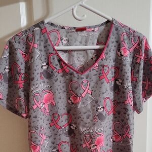 Gray and Pink Sloth Print Top
